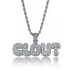 Pendant Necklaces OUT Diamond Letter CLOUT Necklace Gold Silver Plated With Tennis Chain Mens Bling Jewelry GiftPendant