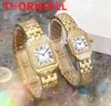 Top Model Square Dique Diamonds Watches Layes 27mm و 22mm 316l Steeld Stains Steel Bee Women مستوردة من Quartz Movement Rose Gold Number Roman Dial Nice Table Watch Watch