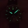 Horloges 44 mm zonder logo Mechanisch handopwindbaar herenhorloge Zwarte wijzerplaat Blauw glas Ardennen Bubble Spiegel Roterende turbine Seagull 3077