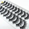 2 10 Paar 100 echte Nerzwimpern 3D natürliche falsche Wimpern weiche Wimpernverlängerung Make-up-Set Cilios 220524