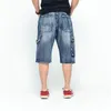 Shorts pour hommes Vente en gros - ABOORUN 2022 Classique Mens Cargo Denim Hip Hop Multi Poches Baggy Jeans Plus Taille P30821