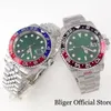 Wristwatches Business Sunburst Green NH35A PT5000 Miyota 40mm Watch Men -Winding Movement Movement Blue Red Alloy