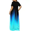 Kvinnors mode plus storlek Casual Short Sleeve Print Maxi Long Dress Boho Big Size 6xl Dresses For Women Party Sundress Robe