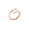 Luxury Designer Gold Nail Rings Lover Band Ring Diamond Jewelry 316 Steel Women Mens Classic Jewelries 18K Fashion Acdessory Wedding Gift Size Alternativ 6-9