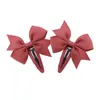 Nya 2 -tums flickor Grosgrain Ribbon Bow Hair Clip Kids Ribbon Hair Pins Helt fodrade Bow Hair Clip Barrettes