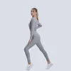 Wome Crisscross Fitness Colheita Tops Bubble Tecido Sexy Profundo V Neck Yoga Treino Top Manga Longa Solid Sports Outfit Gym Blousers 220318