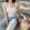 hoge kwaliteit zomer tube tops vrouw mouwloze tank top slim gebreide witte zwarte Koreaanse chique dames crop top 220316