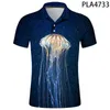 Men's Polos Men Shirt Jellyfish Summer Short Sleeve 3D Printed Fashion Homme Camisas Streetwear Ropa De Hombre Harajuku CoolMen's Men'sMen's