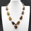 Pendentif Colliers GuaiGuai Bijoux Véritable Jaune Tiger Eye Plaqué Or Connecteur Collier Pierres Naturelles À La Main Pour LadyPendant