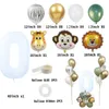 28 stcs Jungle Animal Balloon Party Kit met witte nummer Monkey Lion Folies Balls For Kids Birthday Party Decoration Diy Home Supplies 2893 T2