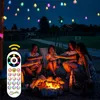 Strängar 15m 15 glödlampor LED -strängljus Vattentät RGB med appkontroll för bröllopsfödelsedagsfest inomhus utomhusdekorerad