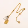 Mode kvinnor 18k guldpläterad rostfritt stål halsband designer halsband choker brev hänge kedja kristall kubik zirkoniume weddi5431953