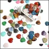 Pierre perles en vrac bijoux mode 16mm coeur naturel charmes pierres précieuses pour faire des femmes boucle d'oreille bricolage accessoires chambre Dhaqv