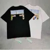 클래식 브랜드 남성 T 셔츠 오프 여름 디자이너 여성 느슨한 탑 티 품질 패션 티셔츠 편지 화살화 검은 흰색 Tshirts mzo3