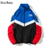 Una Reta Men Jacket antumn Zipper Colorful Coat Jacket Men Plus Size Streetwear Aways Colled Cool Patchwork Print Jacket 201104