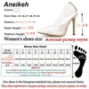 Aneikeh 2021 nuove donne pompe PVC trasparente tacchi alti sexy punta a punta leopardo grano partito scarpe da donna tacchi sottili pompe taglia 42 210306