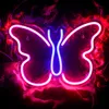 Led néon signe papillon conception acrylique néon lampe Usb avec interrupteur tenture murale Art chambre Kawaii chambre décor