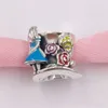 Jewellery Disny Alic in Wonderland & The Mad Hatter Tea Party 925 Sterling Silver kits Fit Pandora style Bead Charm Bracelets DIY Jewelry Gift bangle chain 799348C01
