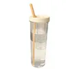 Obsttee Eingebauter Filterbecher Niedliche Wasserflasche mit faltbarem Strohhalm 700ML Tragbares Bürotrinkgeschirr Outdoor-Shaker