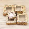 6pcs Kraft Paper Box Marbling Style DIY Candy Candy Chocolate العبوة عيد ميلاد الزفاف الزفاف هدية عيد الميلاد 220707