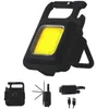 Mini lampe de poche LED lampe de travail torche de poche portable porte-clés USB rechargeable pour le camping en plein air
