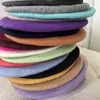 Chapéus de boina de lã unissex personalizados para mulheres outono de inverno artista pintor chapéu vintage gorro liso elegante capô quente boina tampa j220722