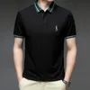 Мужская рубашка поло из мерсеризованного хлопка, летняя повседневная футболка с короткими рукавами и вышивкой в деловом стиле, дизайнерская одежда