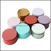 Candy Box Tinplate Candle Jar Lata de metal vazia LAN PILL Brincos de comprimidos Armazenamento com cont￪iner redondo de tampa Decora￧￣o de decora￧￣o de casa pequena entrega 2021
