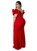 Plus Size Kleider Meerjungfrau Kleid Frauen Weg Von Der Schulter Rückenfreie Roben Sommer Mode Geraffte Splice Sexy Elegante Party GownPlus