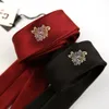 Bow Ties Mens Skinny Black Red Polyester Silk Floral Jacquard Narrow 5cm Necktie Neck Tie Party Gravata Men Business WeddingBow