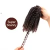 8" Ombre Spring Nubian Twists Crotchet Braids Hair Pre Stretched Spring Twist Afro Fluffy Hair Burgundy Braid Spring Twist