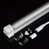 8ft 65W T8 integrated LED Tubes Lights Double row G13 FA8 V shaped 25pack 2835 lamp bead 270 degree