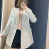 ZA Tweed Women Jacket feminino femme plaszcz wiosenny damski Sobrecamisa cuadros xadrez blazer xadrez 220810