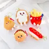 키 체인 일본 햄버거 튀김 귀여운 빵 플러시 백팩 펜던트 키 체인 장난감 장난감 인형 미니 횡령 기계 miri22