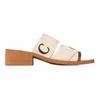 Piattaforme legnose da donna di alta qualità sandali sandali choles famoso designer slipper woman muli piatto corridori di schiuma piatto rosa tela nero tela beige sandalias cursori domestici sandles