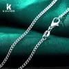 10pcs 2MM 925 Silver Solid Chain Necklace 16-30 inches Men's and women's Simple Sweater Fashion Party Costume Jewelry Factory Price Can Be Customized