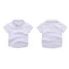 Kledingsets voor jongens zomer kinderen formeel slijtage kort shirt geruite taille jas shortsow Kids 4pc pakken babykleding 220615