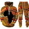 Folk benutzerdefinierte 3D-Druck Hoodies Hosen Anzüge Männer Frauen Trainingsanzug 2pc Sets Langarm Ethnischen Stil Afrikanische Danshiki Herren Kleidung 220615