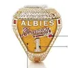 Namensring für 9 Spieler SOLER MAN ALBIES 2021 2022 World Series Baseball Braves Team Championship Ring mit hölzerner Präsentationsbox Sou261H