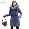 PinkyIsBlack Warm Fur Lining Long Parka Winter Jacket Women Clothing Medium Long Plus Size 6XL Hooded Winter Coat Women 201210