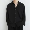 Mode printemps couleur unie luxe noir chemise à manches longues tendance coréenne Dk uniforme lâche décontracté affaires chemises pour hommes 220322