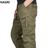 Lastbyxor Män Outwear Multi Pocket Tactical Military Army Straight Slacks Byxor Overaller Zipper 220325