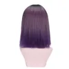 Парик фиолетовый зеленый прямой средний 18 -дюймовый синтетический парик для девочек мода высокая температура.