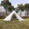 Tenda da campeggio Bushcraft Pyramid aggiornata leggera 210T Plaid Ripstop Tenda da campeggio invernale con gonna da neve Altezza del foro del camino 160 cm H220419