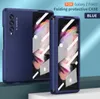 Telefonfodral för Samsung Galaxy Z Fold3 5G TPU gångjärnsskyddsskydd Fold 3 PC med främre skärmtemperat glas