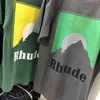 브랜드 디자이너 티셔츠 고품질 Rhude 티셔츠 데일리 남성 여성 면화 캐주얼 패션 Rh Tshirts