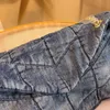 Vintage Denim Blue Shoulder Bag Women Crossbody Purse Handbag Chain Flap Clutch Wallet Thread Metal Hardware Letter Hasp Soft Cowboy Washed Cloth Totes Purses