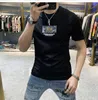 2022 Summer New Men's T-Shirts Personalized Adhesive Printing Trend Brand Design Short Sleeve Loose Simple Style Round Neck Top Gray Black White Clothing Top M-4XL