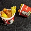 Grappige gegrilde kip en chips onregelmatige hange oorbellen voor vrouwen meisje schattige vakantie sieraden kinderlijke voedselclip oorbellen