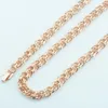 Łańcuchy 1PCS 8 mm mężczyzn Big Naszyjnik Kobiety Rose Gold Kolor podwójny łańcuch 60 cm 24 cali przełączający blokady